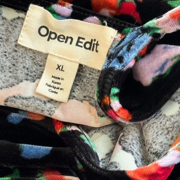 New ~ OPEN EDIT / NORDSTROM ~ Floral Velvet Cut Out Back Mini Dress XL FALL ~ - Picture 7 of 8